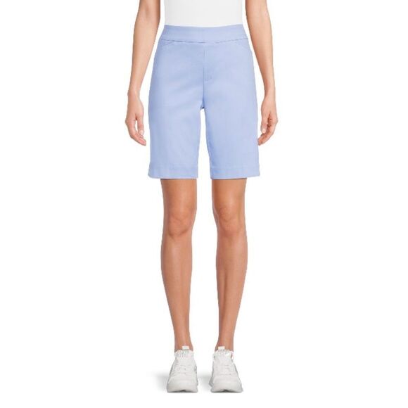 🖤🩵 WOMEN'S Pull-On Bermuda Comfy Shorts Gingham Check & Sky Blue 2-Pack Size L - Picture 4 of 12